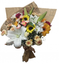 Renkli Ayçiçekli Karışık Buket